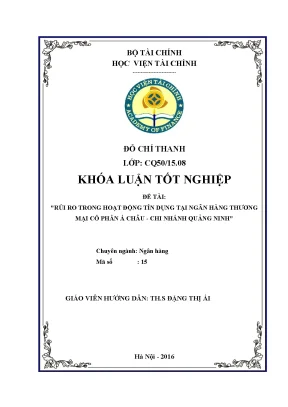 Luận văn học viện tài chính aof rủi ro trong hoạt động tín dụng tại ngân hàng thương mại cổ phần á châu chi nhánh quảng ninh