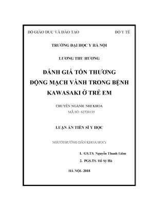 Luận án tiến sĩ y đánh giá tổn thương động mạch vành trong bệnh kawasaki ở trẻ em