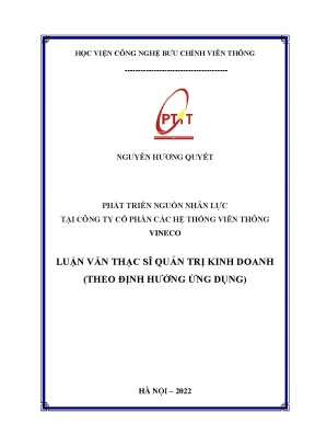 Luận văn phát triển nguồn nhân lực tại công ty cổ phần các hệ thống viễn thông vineco