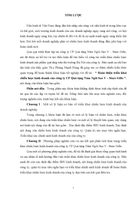 Luận văn tmu hoàn thiện triển khai chiến lƣợc kinh doanh của công ty cp quà tặng năm ngôi sao v stars gifts