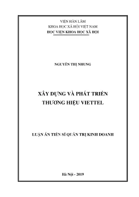 Luận án tiến sĩ xây dựng và phát triển thương hiệu viettel