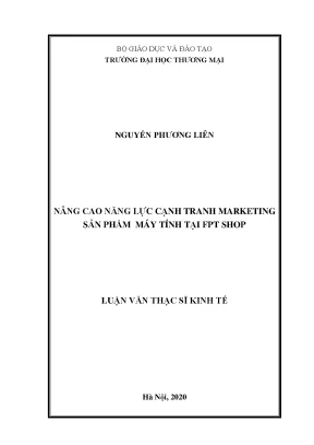 Luận văn nâng cao năng lực cạnh tranh marketing sản phẩm máy tính tại fpt shop