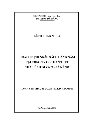 Luận văn thạc sĩ hoạch định ngân sách hằng năm tại công ty cổ phần thép thái bình dương đà nẵng