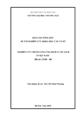 Luận văn thạc sĩ nghiên cứu chuỗi cung ứng dịch vụ du lịch ở việt nam