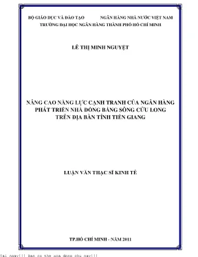 Nâng cao năng lực cạnh tranh của ngân hàng phát triển nhà đồng bằng sông cửu long trên địa bàn tỉnh tiền giang luận văn thạc sĩ kinh tế
