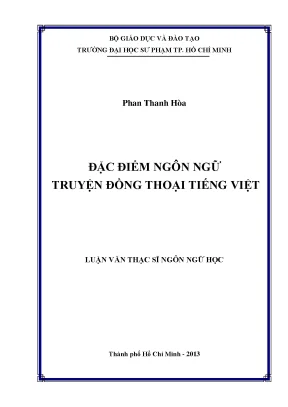 Luận văn thạc sĩ đặc điểm ngôn ngữ truyện đồng thoại tiếng việt