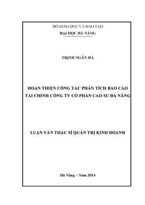 Luận văn thạc sĩ hoàn thiện công tác báo cáo tài chính công ty cổ phần cao su đà nẵng