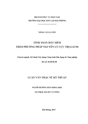 Luận văn tính toán dây mềm theo phương pháp nguyên lý cực trị gauss