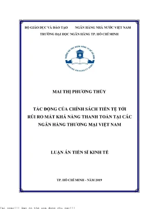 Tác động của chính sách tiền tệ tới rủi ro mất khả năng thanh toán tại các ngân hàng thương mại việt nam luận án tiến sĩ kinh tế