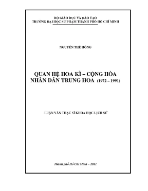 Luận văn quan hệ mĩ cộng hòa nhân dân trung hoa 1972 1991