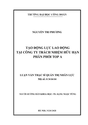 Luận văn thạc sĩ tạo động lực lao động tại công ty trách nhiệm hữu hạn phân phối top a