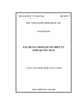 Luận văn thạc sĩ quản lý công xây dựng chính quyền điện tử tỉnh quảng ngãi