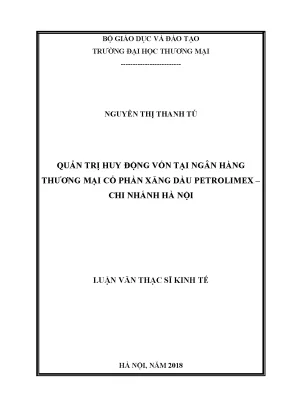Luận văn quản trị huy động vốn tại ngân hàng thương mại cổ phần xăng dầu petrolimex chi nhánh hà nội