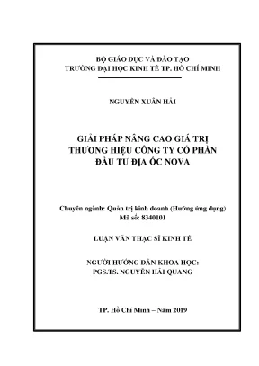 Luận văn thạc sĩ giải pháp nâng cao giá trị thương hiệu công ty cổ phần đầu tư địa ốc nova