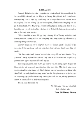 Luận văn phát triển các công cụ marketing điện tử trên website dulichkhatvongviet com của công ty tnhh thƣơng mại và du lịch khát vọng việt