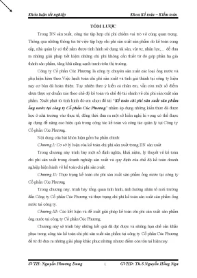 Luận văn kế toán chi phí sản xuất sản phẩm ống nƣớc tại công ty cổ phần c c phƣơng