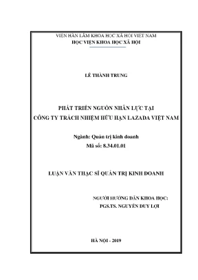 Luận văn thạc sĩ phát triển nguồn nhân lực tại công ty trách nhiệm hữu hạn lazada việt nam