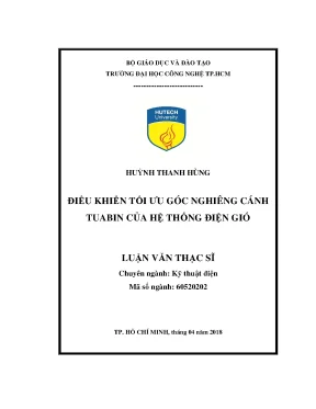Luận văn thạc sĩ điều khiển tối ưu góc nghiêng cánh tuabin của hệ thống điện gió
