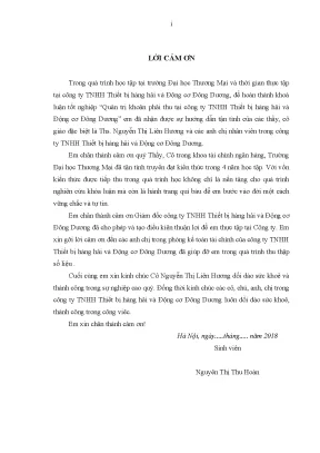 Luận văn công tác quản trị khoản phải thu khách hàng tại công ty tnhh thiết bị hàng hải và động cơ đông dƣơng