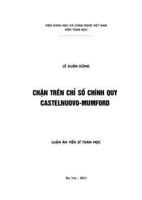 Luận văn thạc sĩ chặn trên chỉ số chính quy castelnuovo mumford