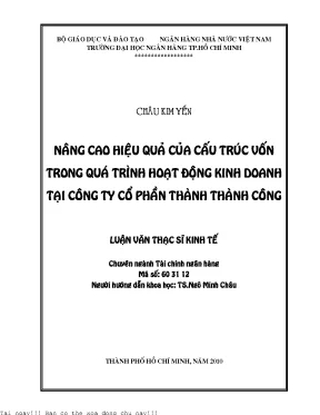 Nâng cao hiệu quả của cấu trúc vốn trong quá trình hoạt động kinh doanh tại công ty cổ phần thành thành công luận văn thạc sĩ kinh tế