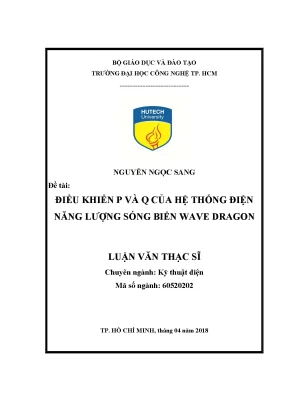 Luận văn thạc sĩ điều khiển p và q của hệ thống điện năng lượng sóng biển wave dragon