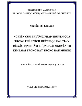 Luận văn thạc sĩ nghiên cứu phương pháp truyền qua trong phân tích huỳnh quang tia x để xác định hàm lượng vài nguyên tố kim loại trong đất trồng rau muống