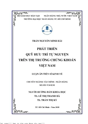 Phát triển quỹ hưu trí tự nguyện trên thị trường chứng khoán việt nam luận án tiến sĩ kinh tế
