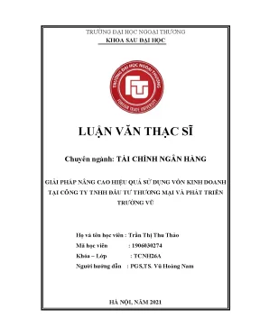 Luận văn thạc sĩ giải pháp nâng cao hiệu quả sử dụng vốn kinh doanh tại công ty tnhh đầu tư thương mại và phát triển trường vũ