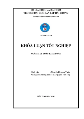 Luận văn hoàn thiện tổ chức công tác kế toán vốn bằng tiền tại công ty cổ phần vận đầu tư và phát triển cảng đình vũ