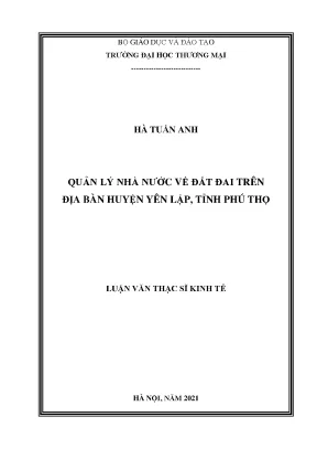 Luận văn quản nh nƣớc về đất đai trên địa bàn huyện yên lập tỉnh phú thọ