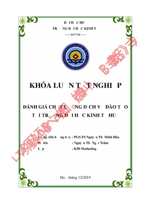 Luận văn thạc sĩ đánh giá chất lượng dịch vụ đào tạo tại trường đh kinh tế huế