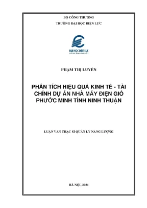 Luận văn thạc sĩ phân tích hiệu quả kinh tế tài chính dự án nhà máy điện gió phước minh tỉnh ninh thuận