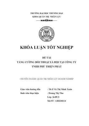 Luận văn tăng cƣờng đối thoại xã hội tại công ty tnhh phú thiện phát