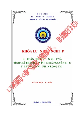 Luận văn thạc sĩ kế toán chi phí sản xuất và tính giá thành sản phẩm đá nguyên liệu tại công ty cổ phần long thọ