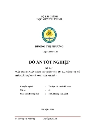 Luận văn học viện tài chính aof xây dựng phần mềm kế toán vật tư tại công ty cổ phần xây dựng và nội thất nhị hà