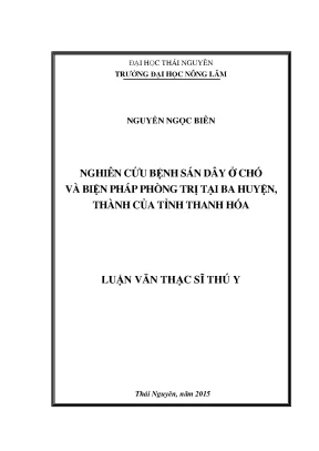 Luận văn thạc sĩ nghiên cứu bệnh sán dây ở chó tại ba huyện thành của tỉnh thanh hóa và biện pháp phòng trị