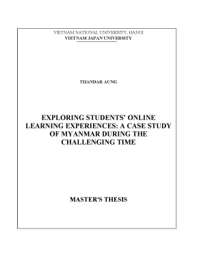 Luận văn thạc sĩ exploring students online learning experiences a case study of myanmar during the challenging time