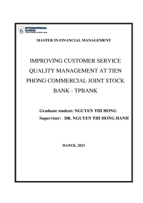 Luận văn thạc sĩ improving customer service quality management at tien phong commercial joint stock bank tpbank