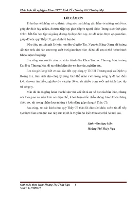 Luận văn phân tích thiết kế hệ thống thông tin quản lý nhân sự tại công ty tnhh thƣơng mại và dịch vụ hoàng hà
