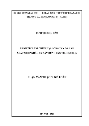 Luận văn thạc sĩ phân tích tài chính tại công ty cổ phần xuất khẩu và xây dựng tân trường sơn