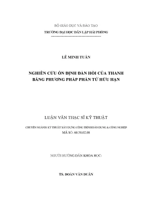 Luận văn nghiên cứu ổn định đàn hồi của thanh bằng phương pháp phần tử hữu hạn