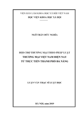Luận văn thạc sĩ hội chợ thương mại theo pháp luật thương mại việt nam hiện nay từ thực tiễn thành phố đà nẵng