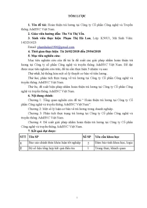 Luận văn tmu hoàn thiện trả lƣơng tại công ty cổ phần công nghệ và truyền thông adsbnc việt nam