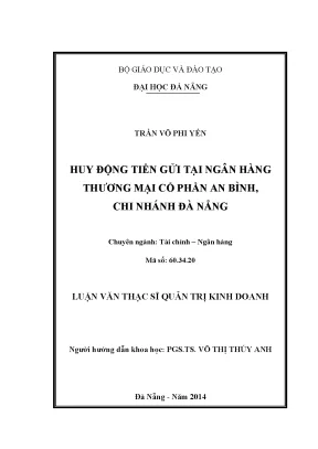 Luận văn thạc sĩ huy động tiền gửi tại ngân hàng tmcp an bình chi nhánh đà nẵng