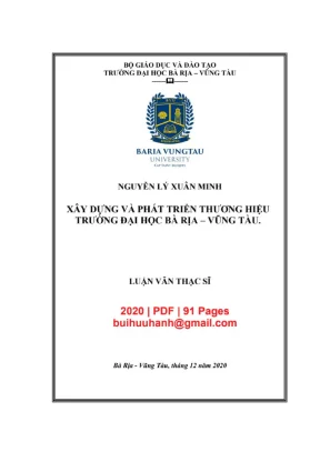 Luận văn thạc sĩ quản trị kinh doanh xây dựng và phát triển thương hiệu trường đại học bà rịa vũng tàu