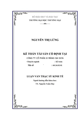 Luận văn thạc sĩ kế toán tài sản cố định tại công ty cổ phần xi măng sài sơn