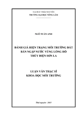 Luận văn thạc sĩ đánh giá hiện trạng môi trường đất bán ngập nước vùng lòng hồ thủy điện sơn la
