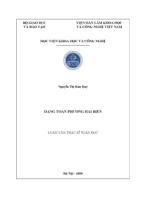 Luận văn thạc sĩ dạng toàn phương hai biến