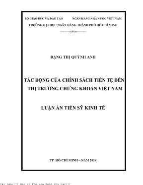 Tác động của chính sách tiền tệ đến thị trường chứng khoán việt nam luận án tiến sĩ kinh tế